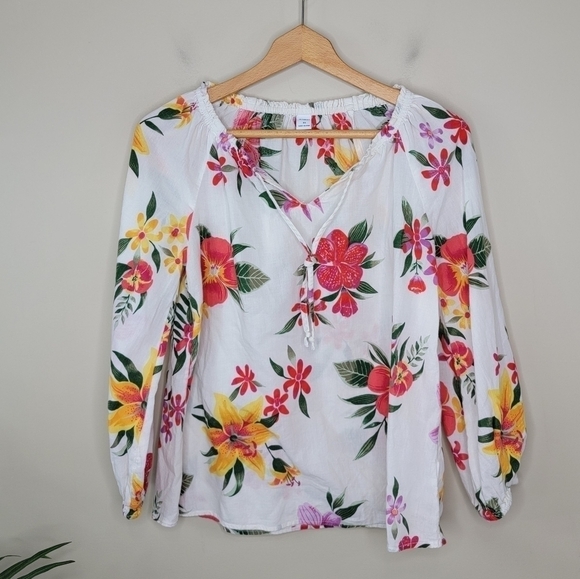 Old Navy | Colorful Tropical Floral Top - Picture 1 of 5